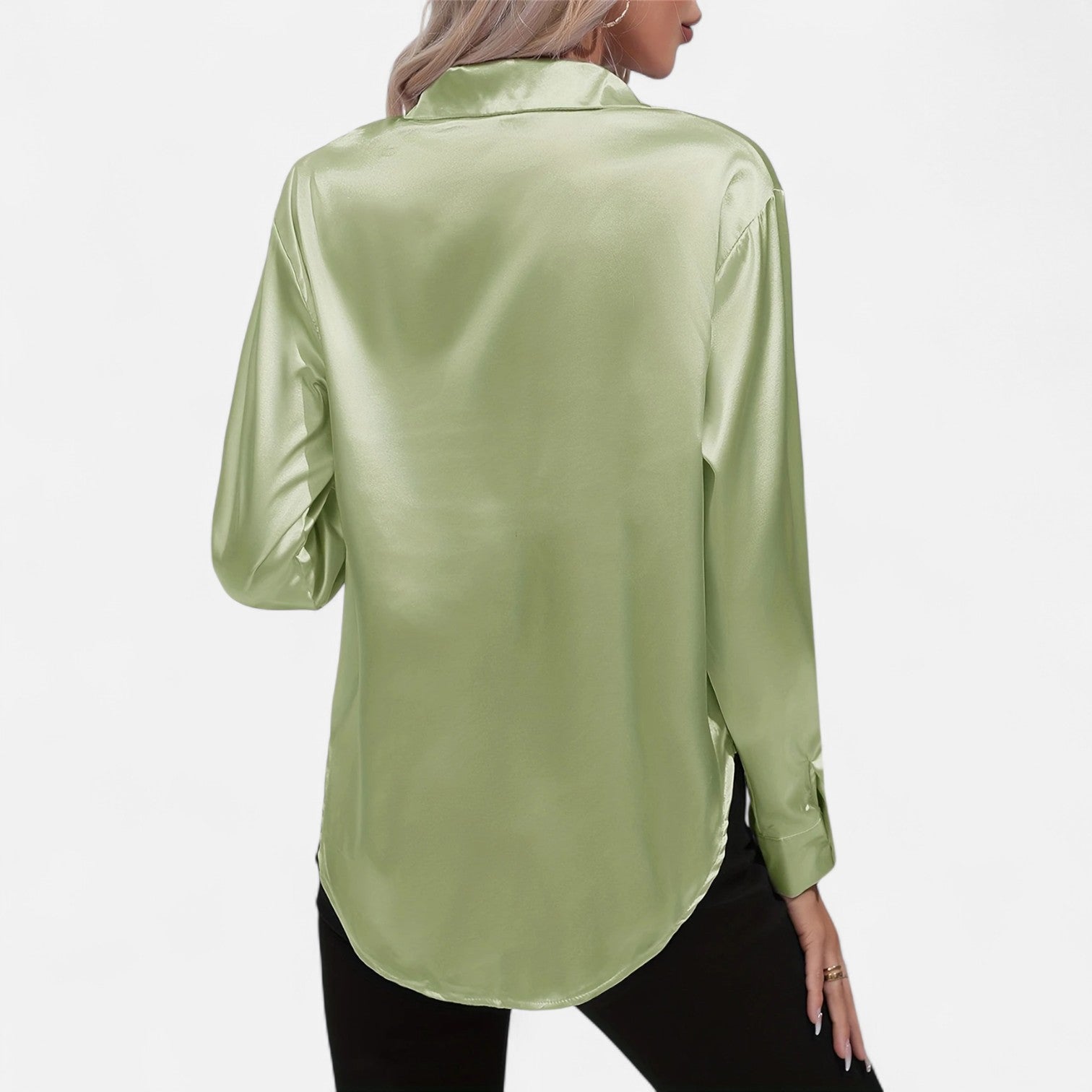 Dorevelle Women's Elegant Satin Shirt with Heritage Collar for a Classic Stylish Look
