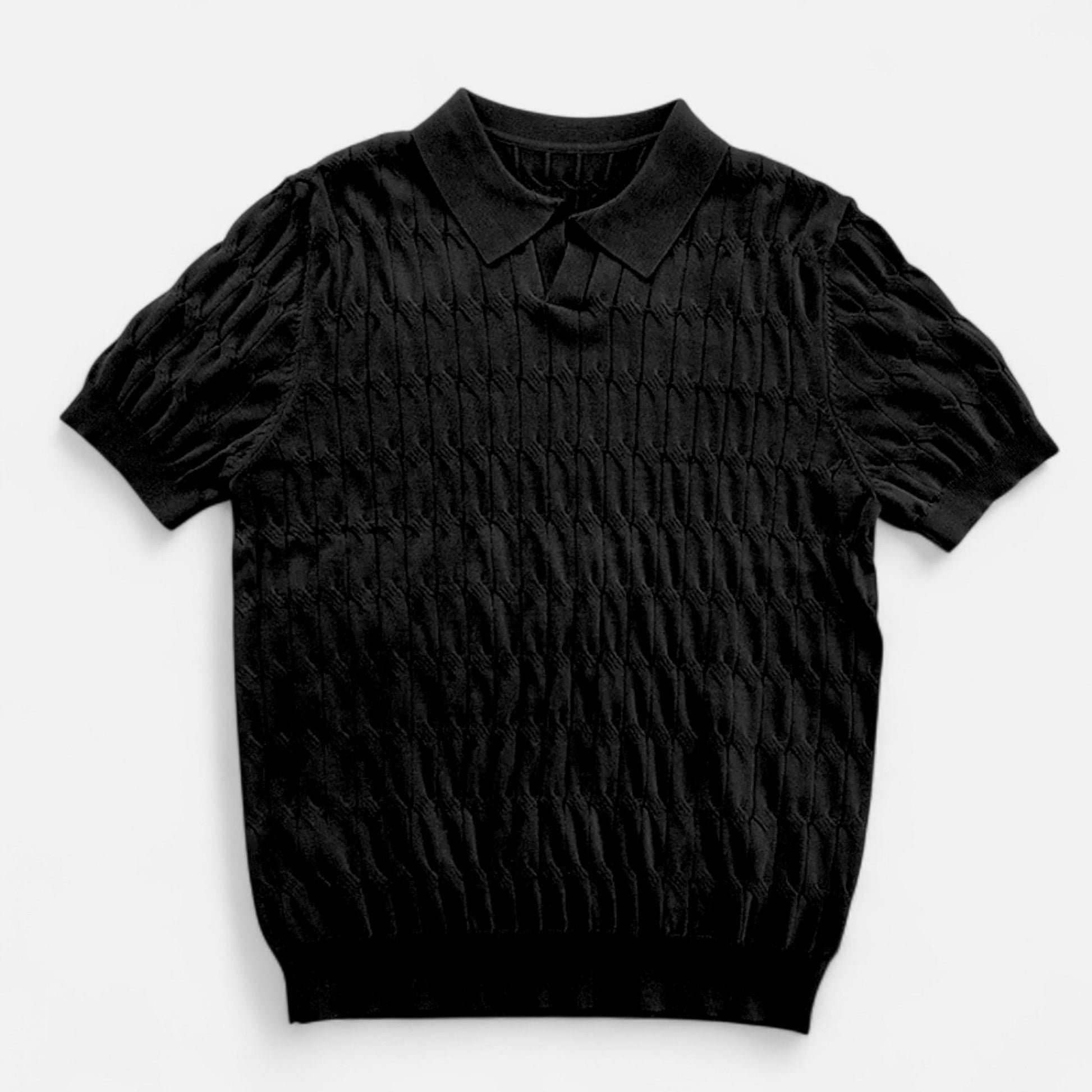 Dorevelle | Herren Strick-Polohemd mit Jacquard-V-Ausschnitt – Elegante Vielseitigkeit