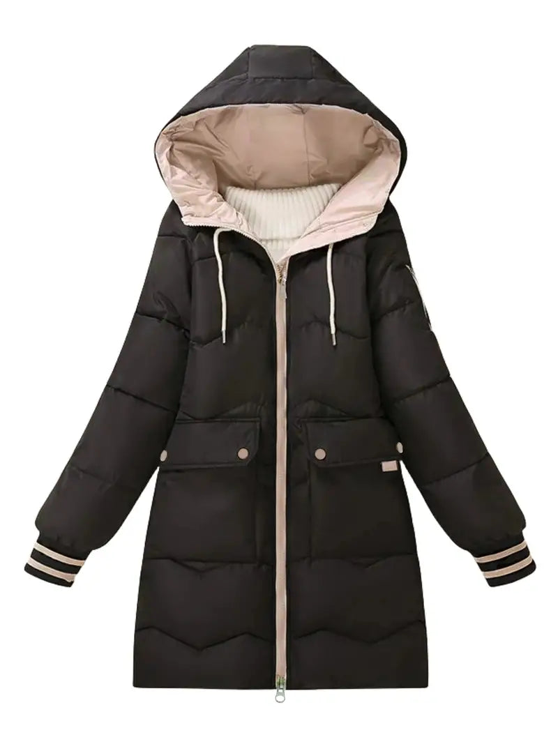 Hauda Women's Coat with Stylish Hood and Practical Zipper