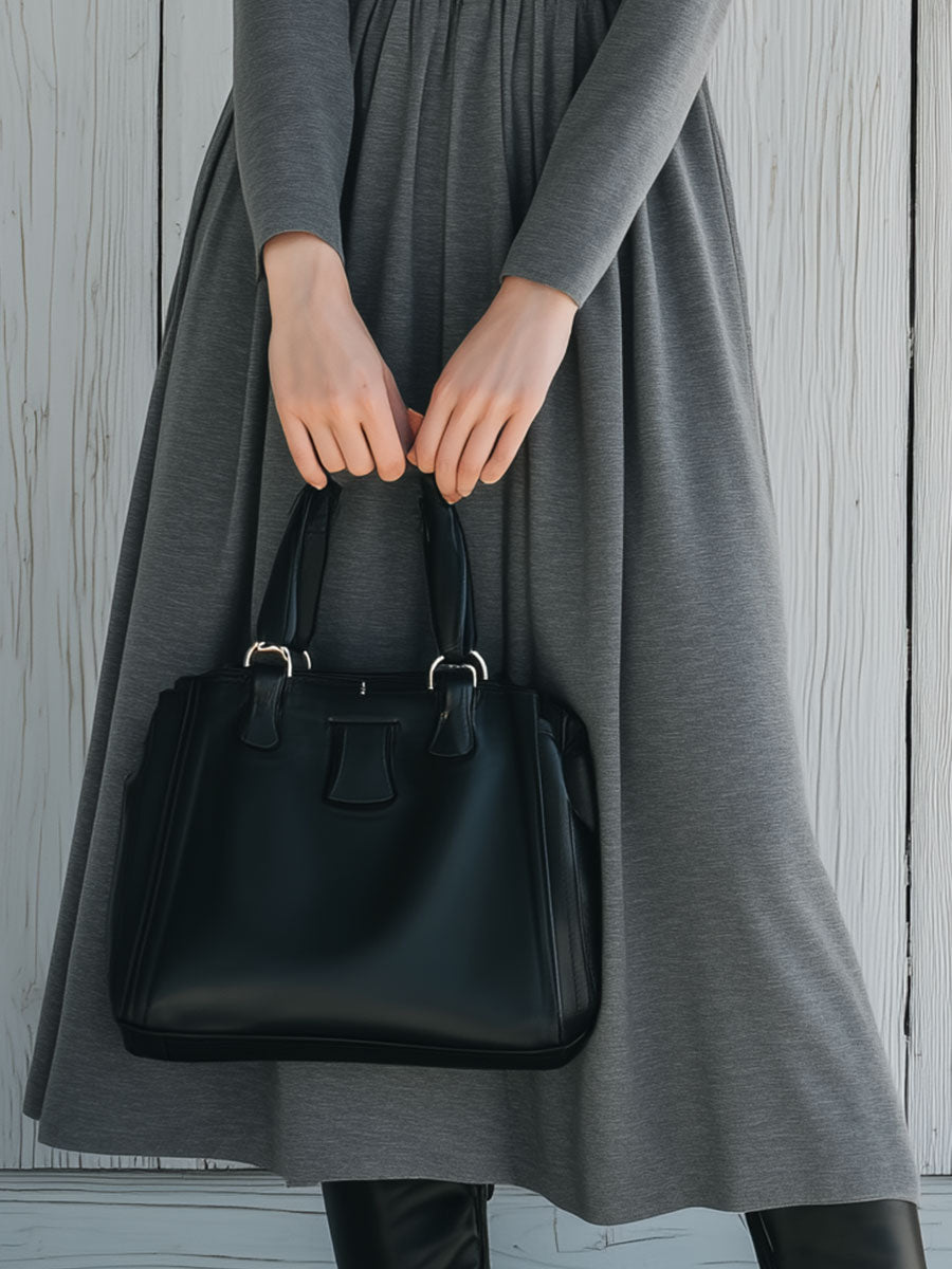 Casual And Comfortable Loose Gray Midi Dress