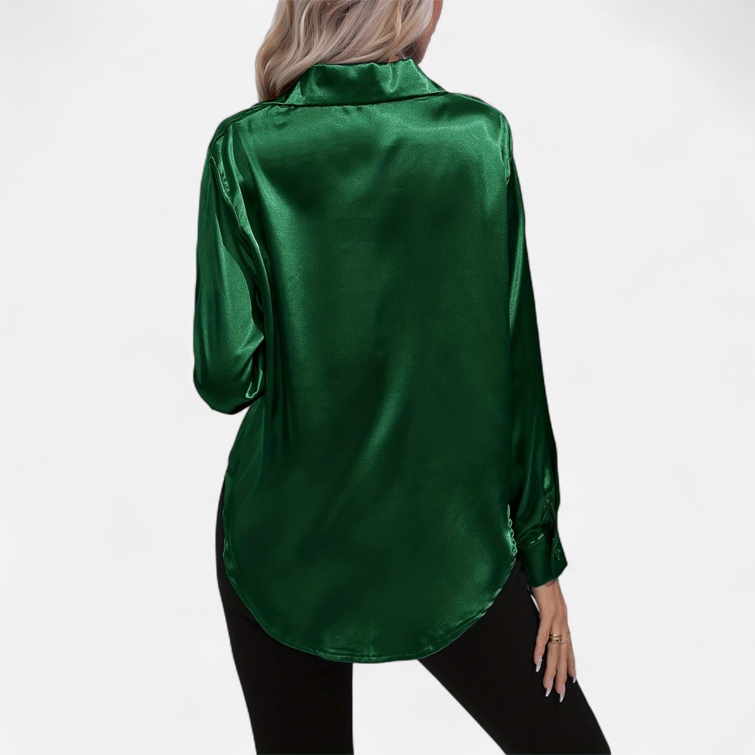 Dorevelle Women's Elegant Satin Shirt with Heritage Collar for a Classic Stylish Look