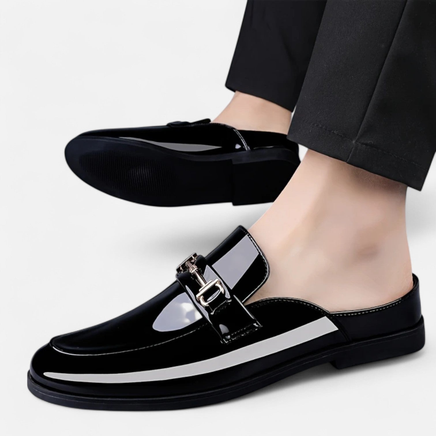 Dorevelle Men’s Dress Loafers with Stylish Buckle & Classic Round Toe Design