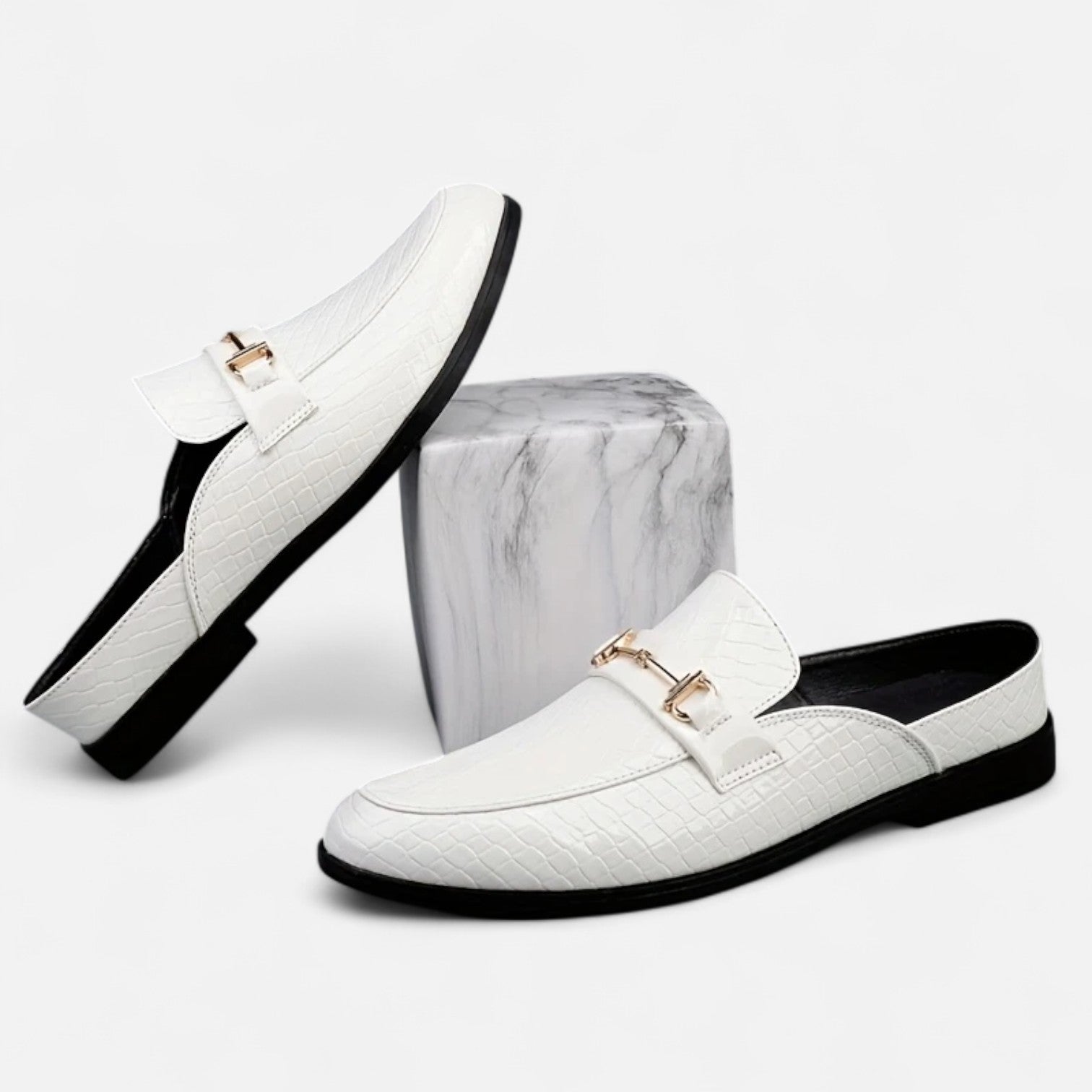 Dorevelle Men’s Dress Loafers with Stylish Buckle & Classic Round Toe Design