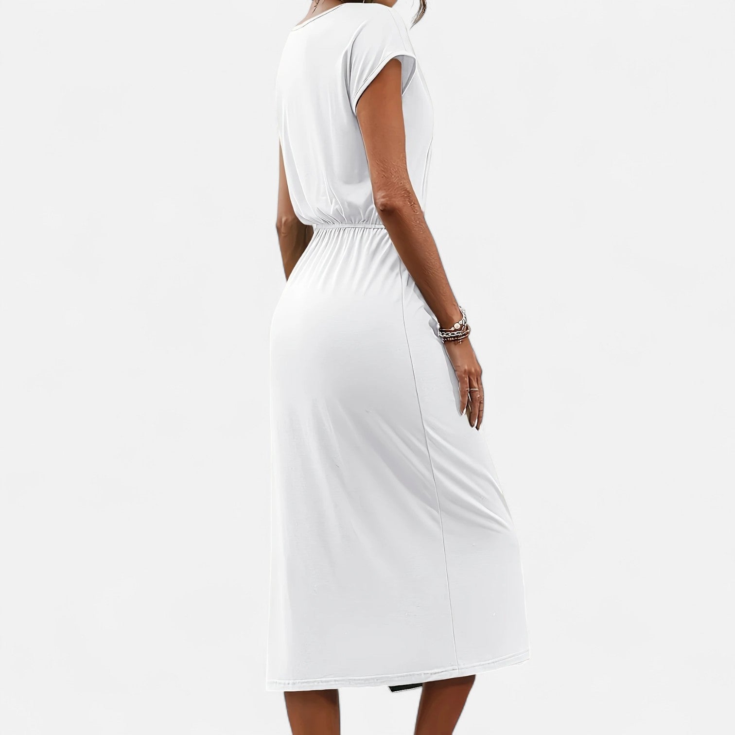 Dorevelle Women's Elegant White Dress with Stylish Heritage Knot Detail