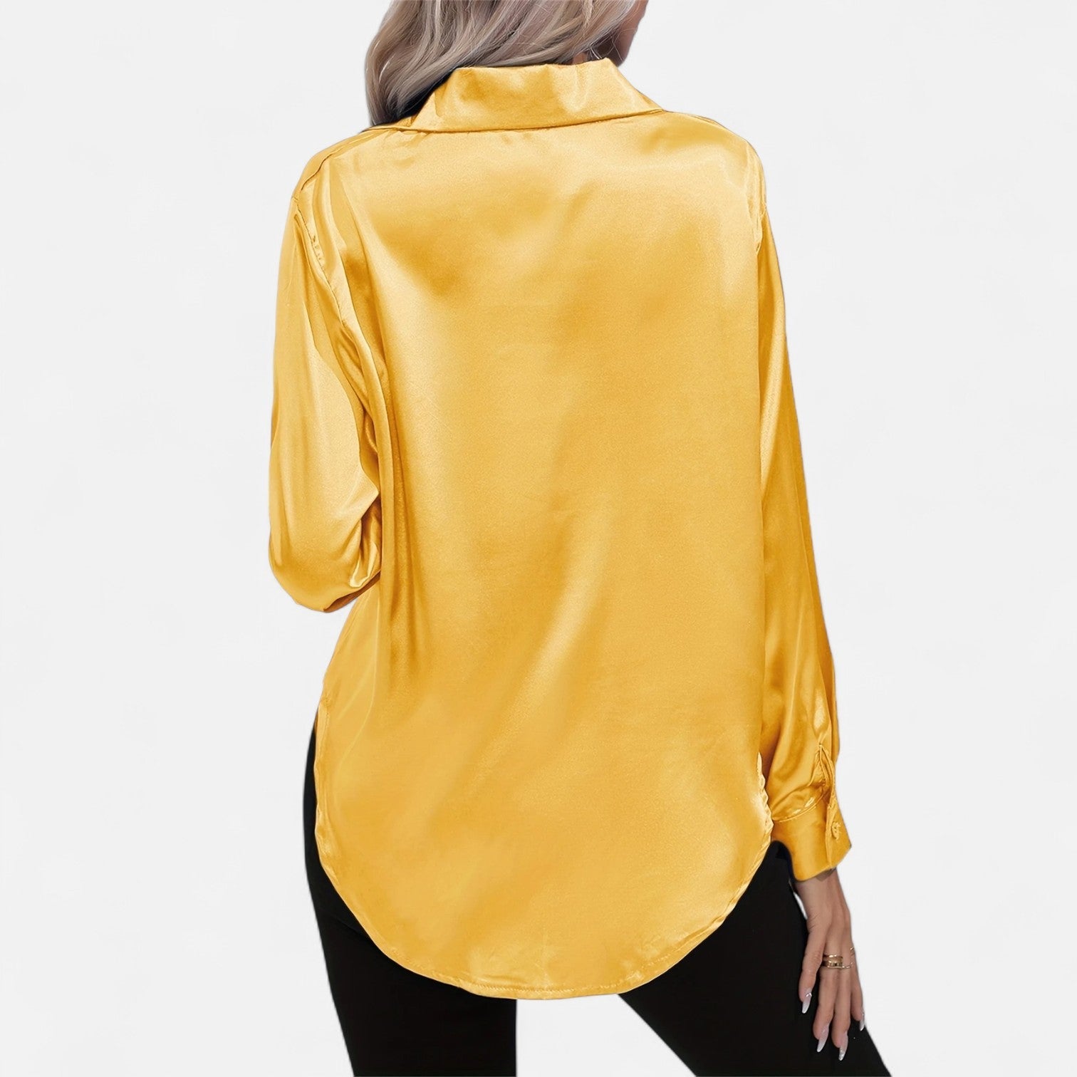 Dorevelle Women's Elegant Satin Shirt with Heritage Collar for a Classic Stylish Look