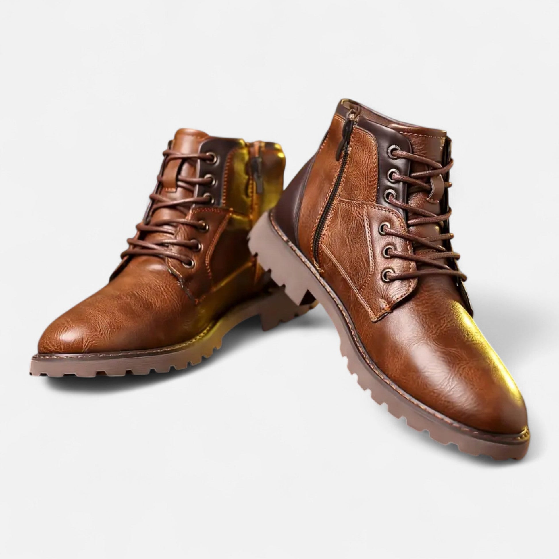 Dorevelle Herren Vintage Leder Schnürstiefel für stilbewusste Männer
