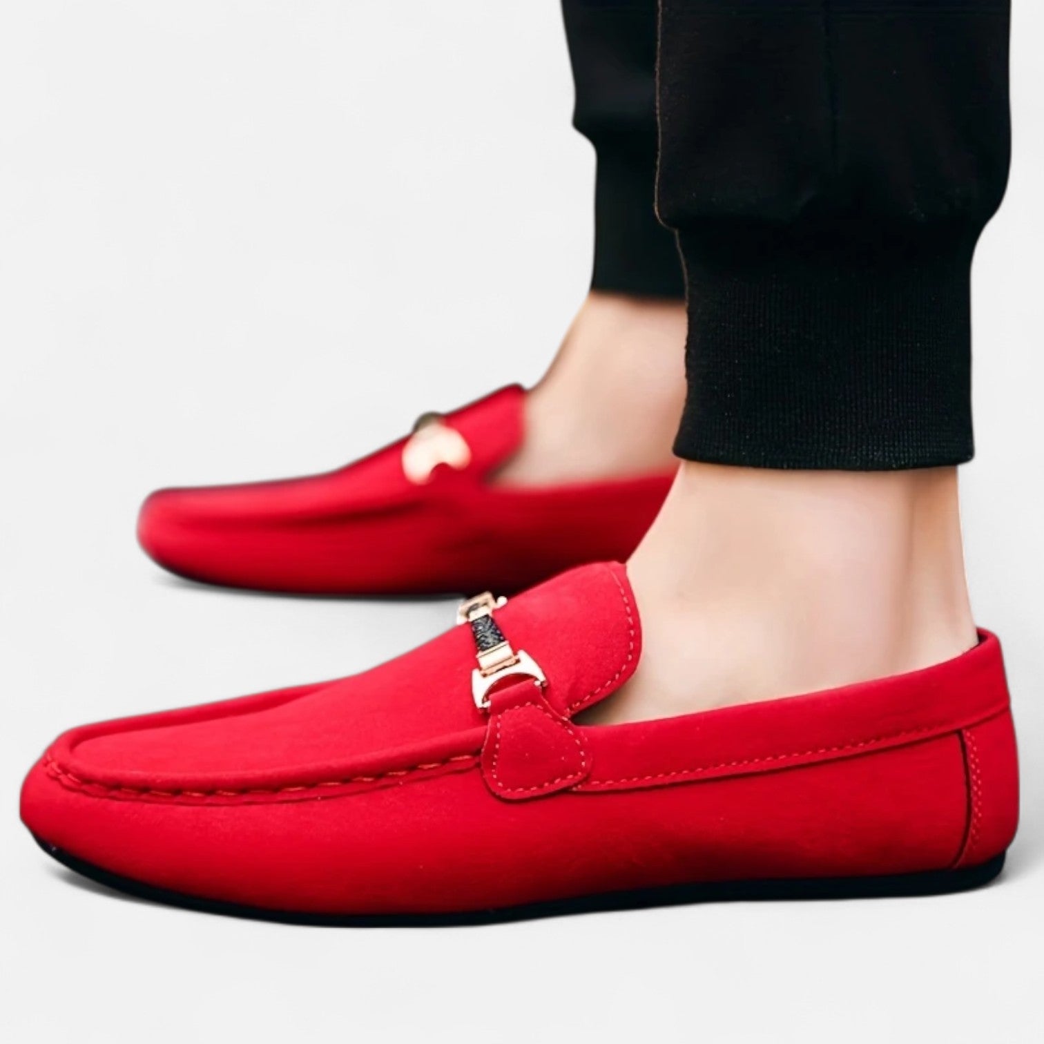 Dorevelle Men’s Classic Slip-On Buckle Loafers for Stylish Comfort