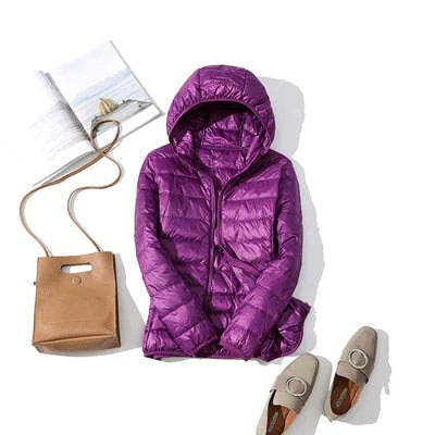 Dina Lightweight Down Jacket with Zipper and Practical Pockets