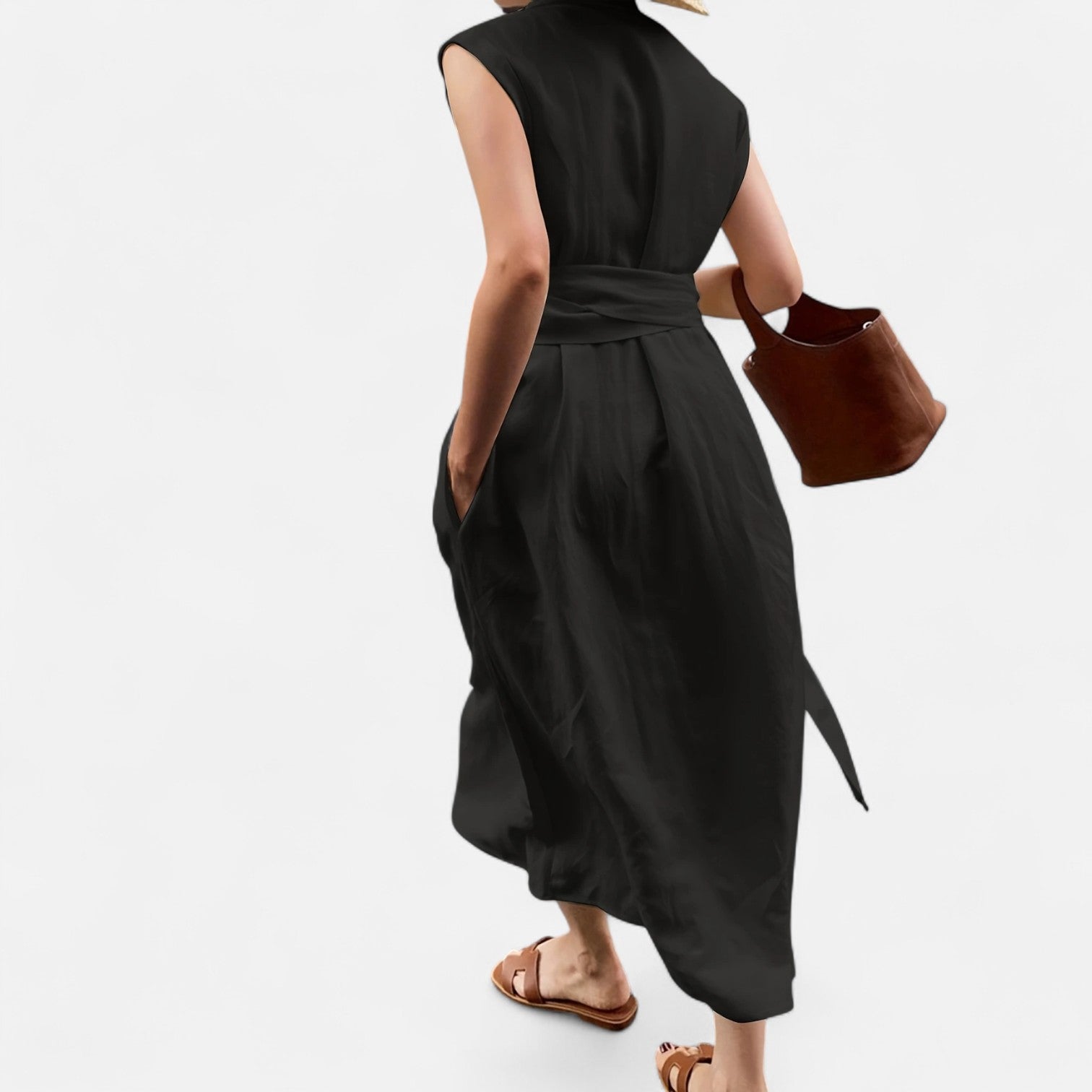 Dorevelle Women's Sleeveless Linen Dress – Elegant Heritage Style for Chic Summery Looks