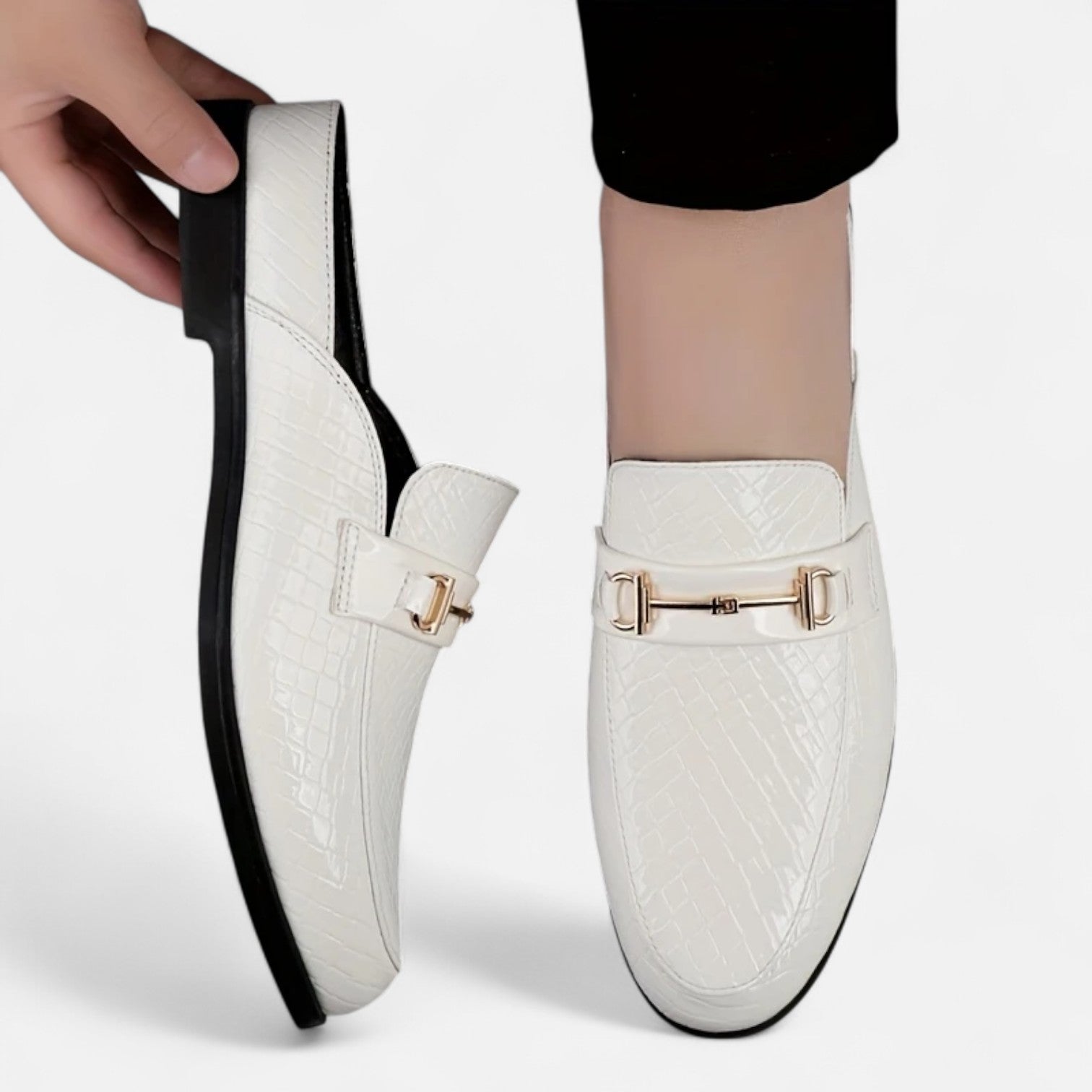 Dorevelle Men’s Dress Loafers with Stylish Buckle & Classic Round Toe Design