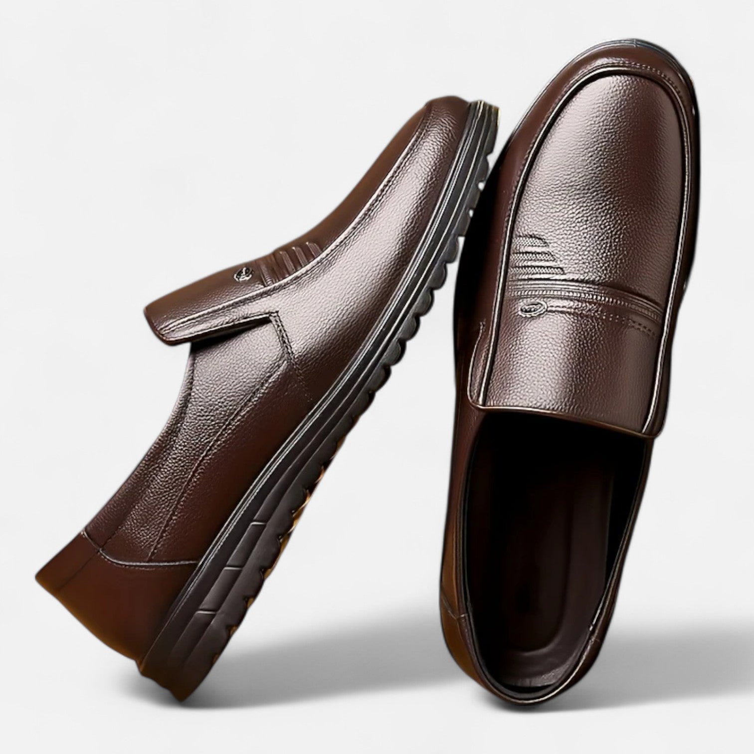 Dorevelle Men's Premium Leather Loafers – Stylish Ivy Slip-On Comfort
