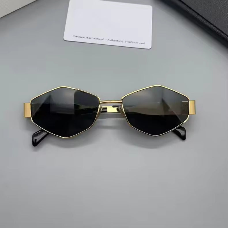 Vintage polygon sunglasses - unisex retro design in a special shape