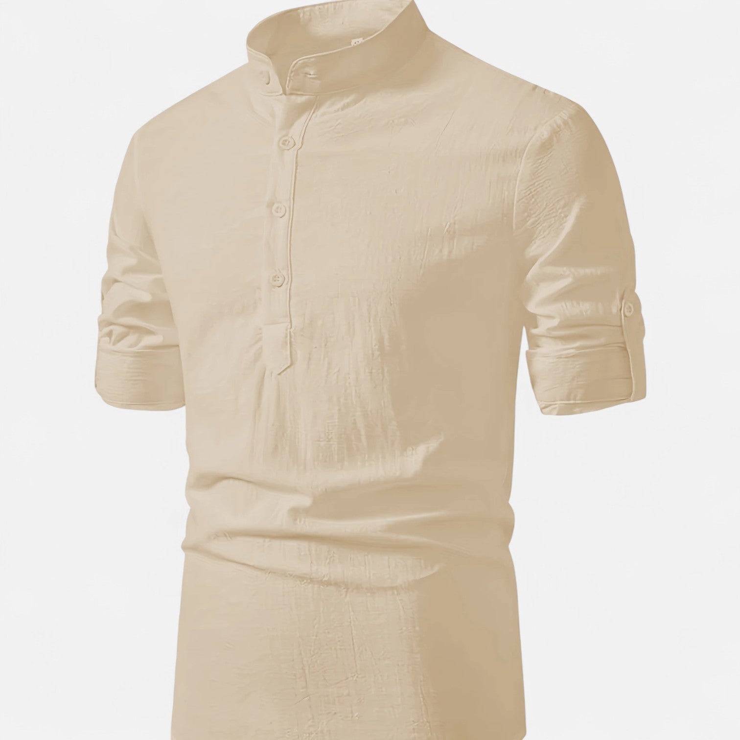 Dorevelle Men’s Linen Henley Shirt with Heritage Collarless Design for a Classic and Stylish Look