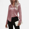 Dorevelle Women's Elegant Satin Shirt with Heritage Collar for a Classic Stylish Look