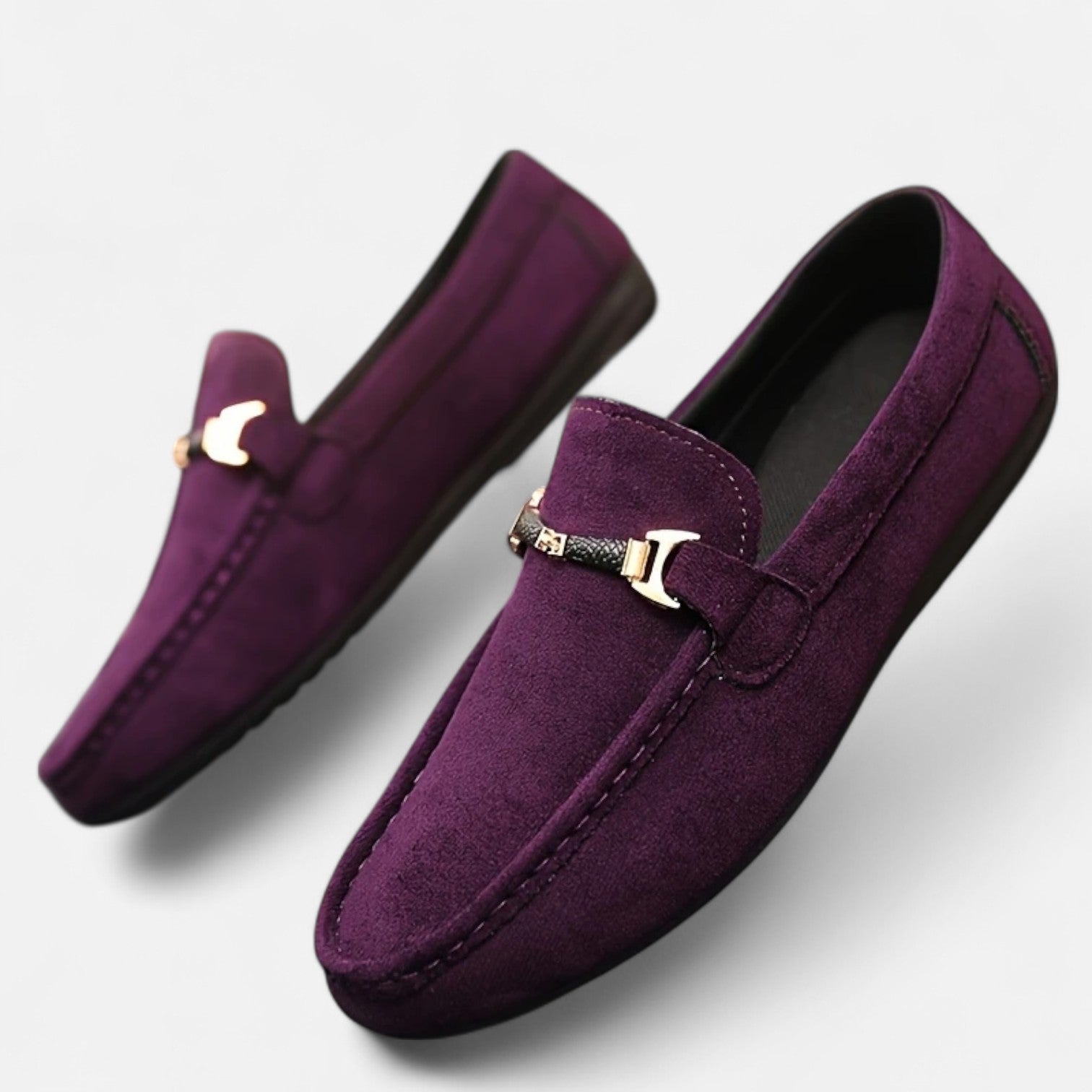 Dorevelle Men’s Classic Slip-On Buckle Loafers for Stylish Comfort