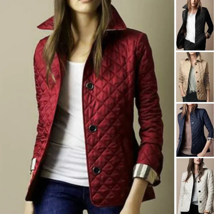 Stylish women's jacket made of silk and cotton for autumn and winter