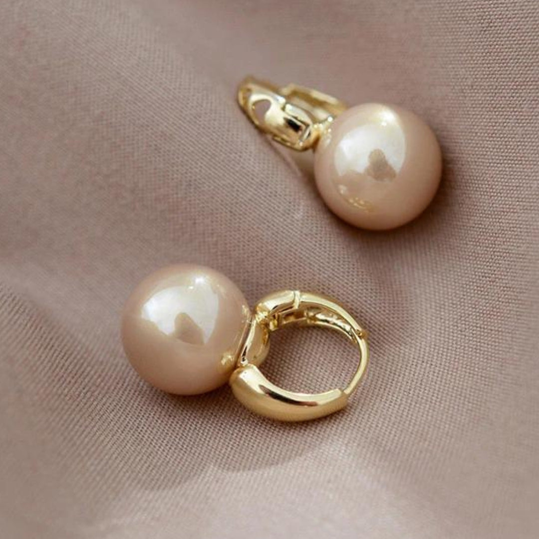 Elegant gold-accented pearl earrings