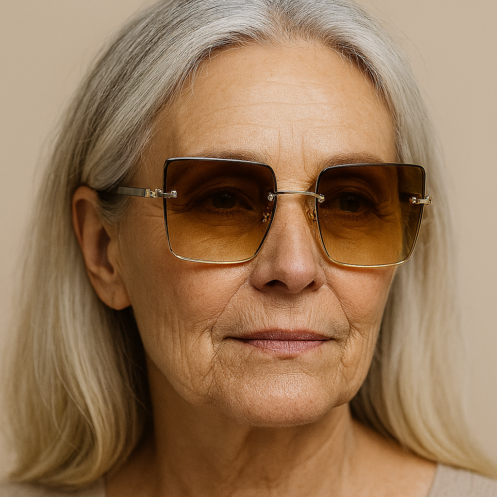 Frameless Retro Sunglasses – Colorful Rectangle Shades for Her