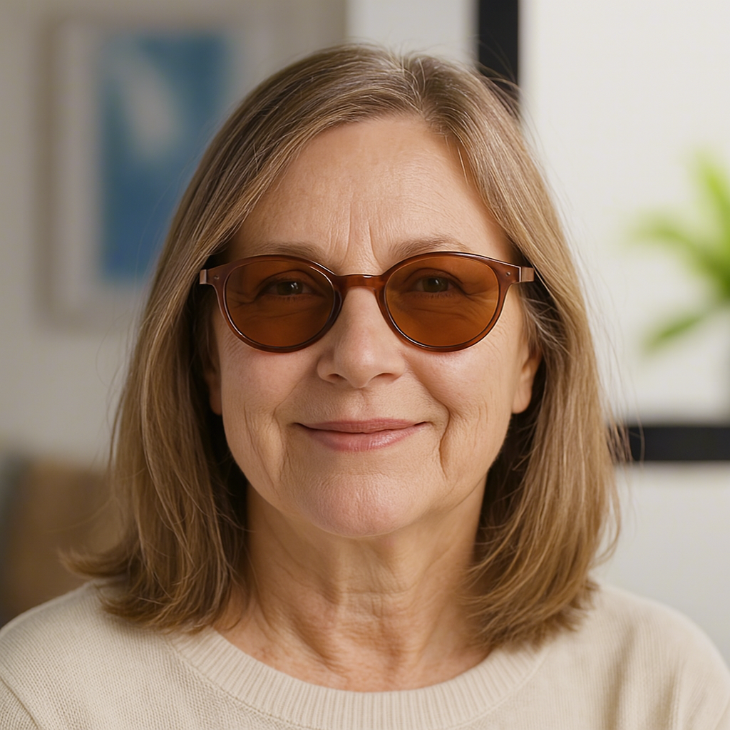 Retro sunglasses with oval frame