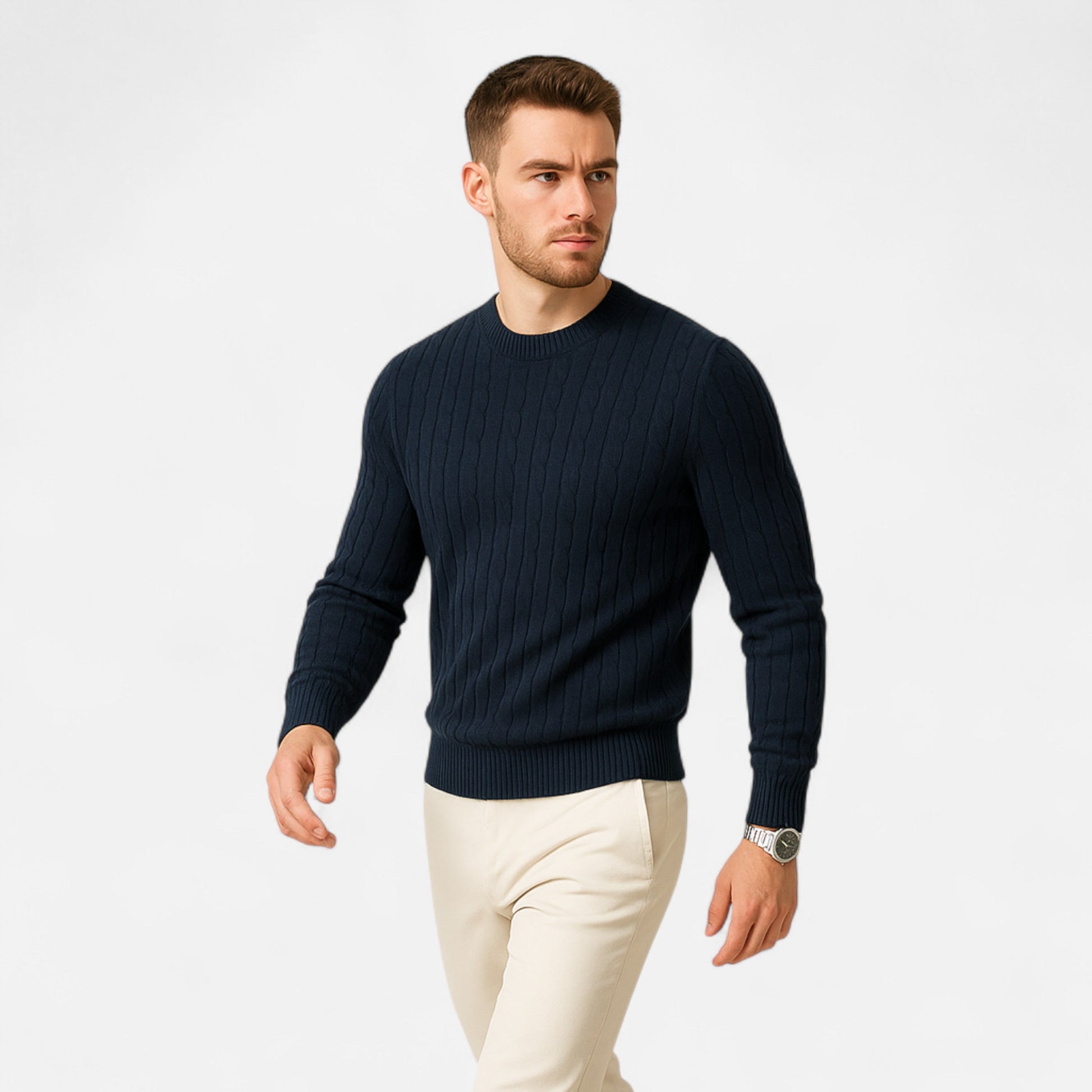 Dorevelle Herren Kabelstrickpullover – Zeitloser Heritage Rundhalsausschnitt