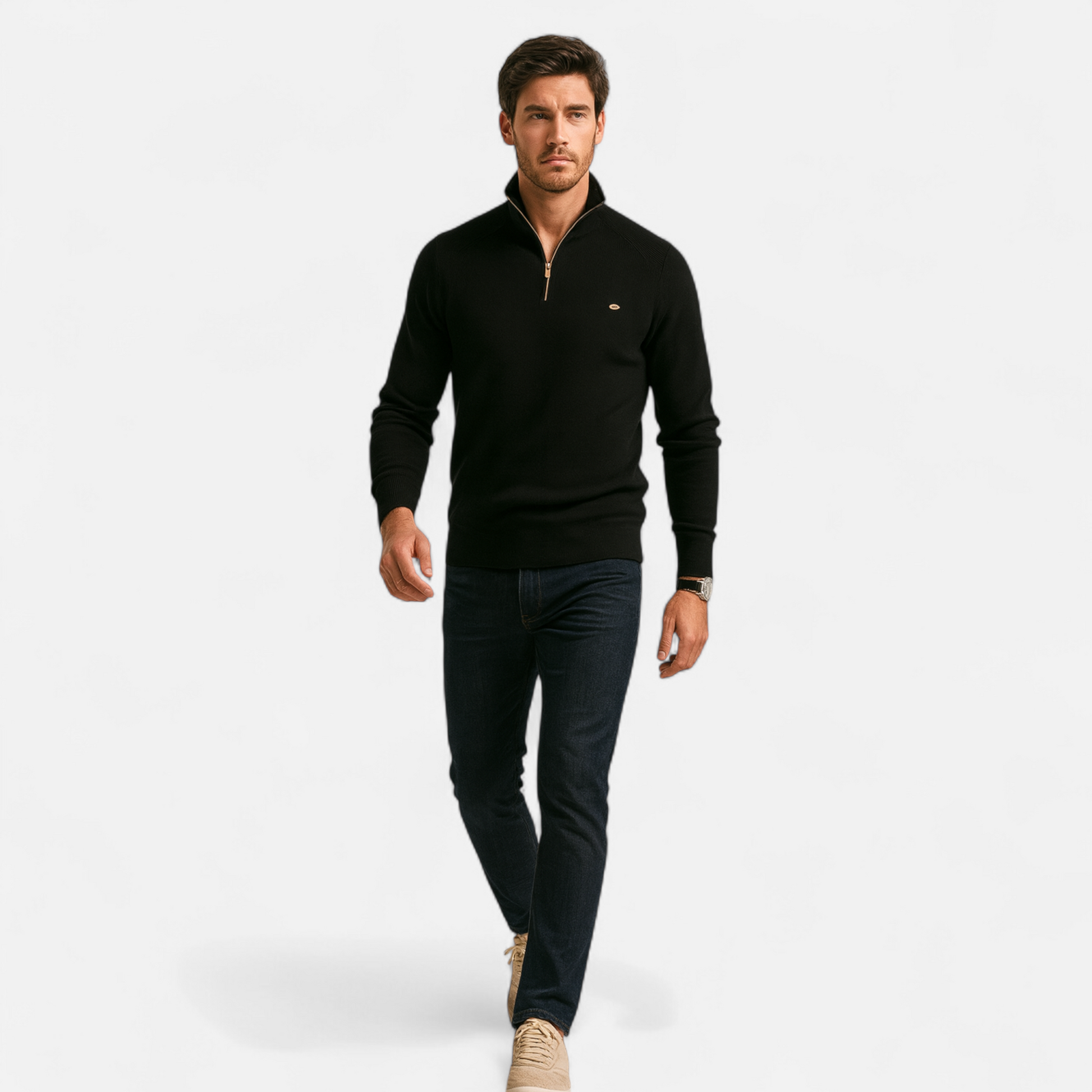 Dorevelle | Herren Baumwoll-Reißstrickpullover – Elegante Strickmode für die Saison