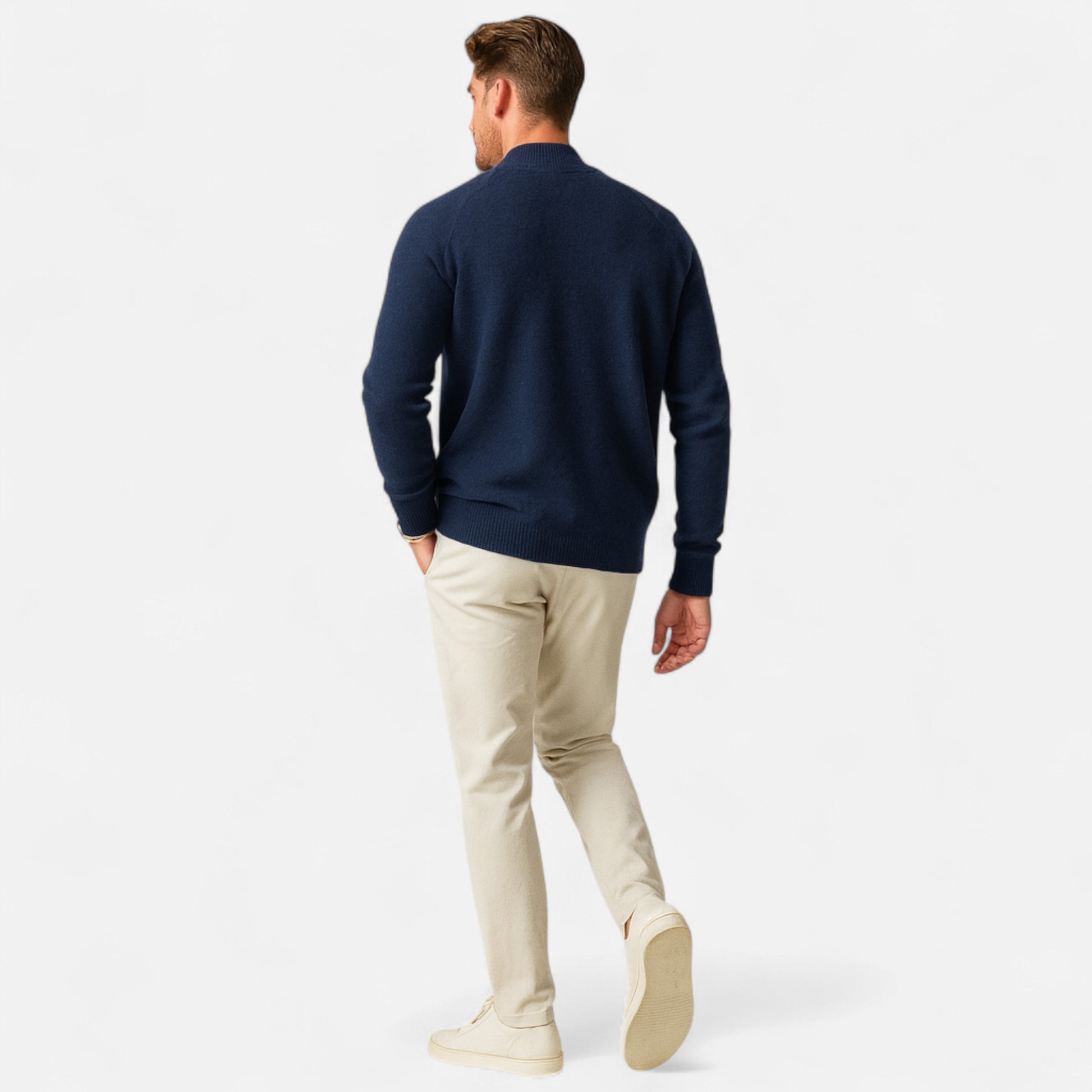 Dorevelle Men’s Zipped Sweater in Heritage Merino Knit – Stylish Warmth for Everyday Comfort