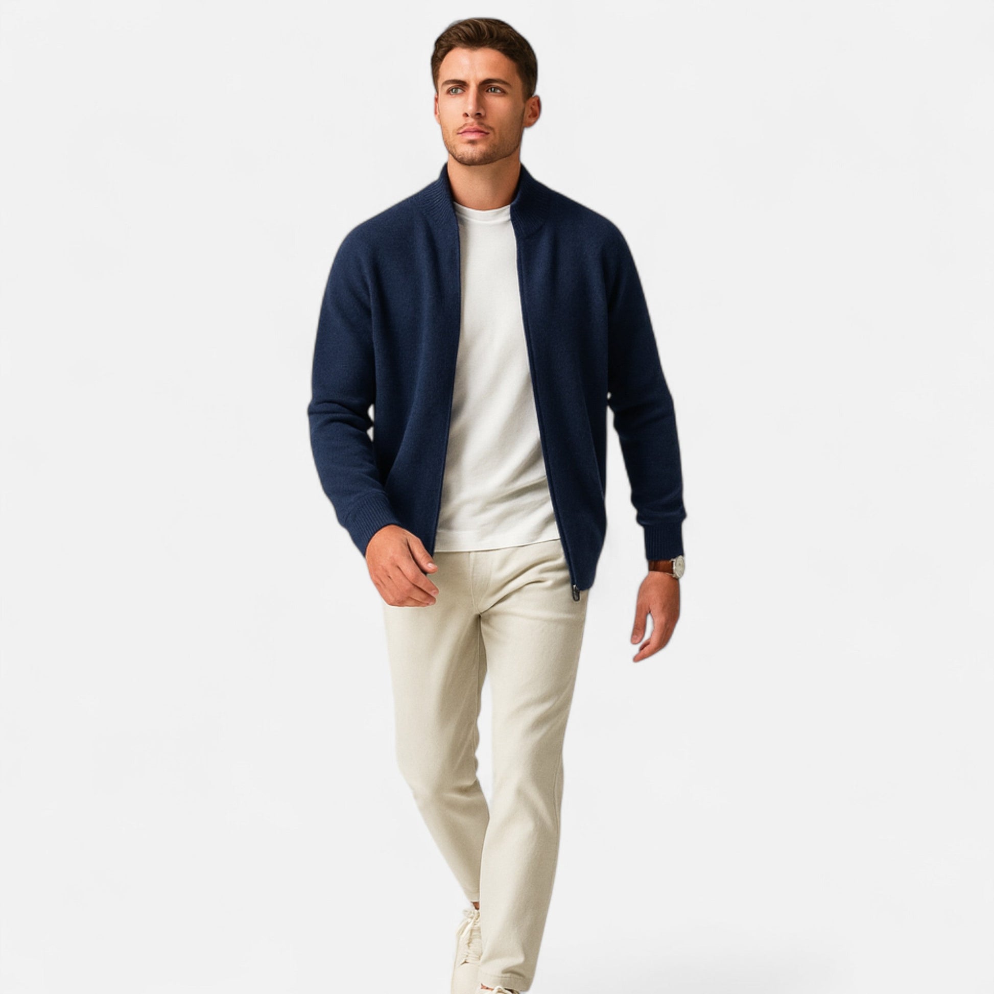 Dorevelle Men’s Zipped Sweater in Heritage Merino Knit – Stylish Warmth for Everyday Comfort