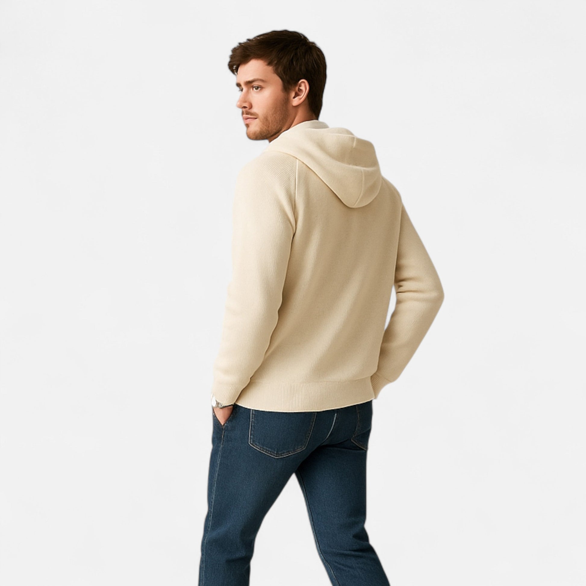Dorevelle | Herren Zipper-Hoodie aus Heritage Merino Wolls Signatur-Design