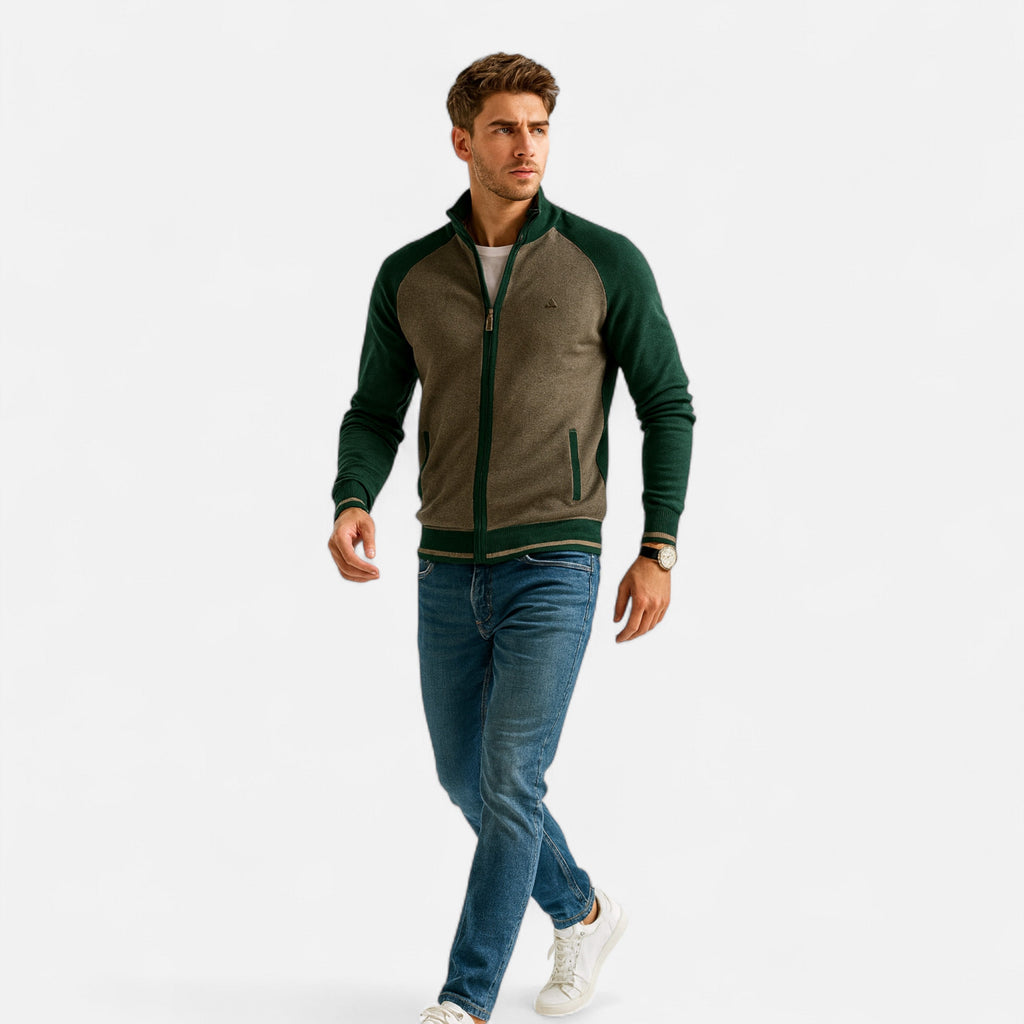 Dorevelle Herren Reißverschluss-Sweater – Hochwertiger Heritage Baumwollstrick