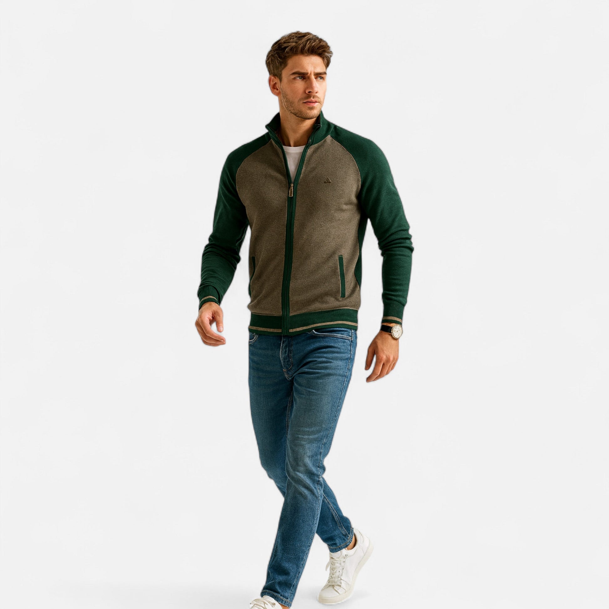 Dorevelle Herren Reißverschluss-Sweater – Hochwertiger Heritage Baumwollstrick