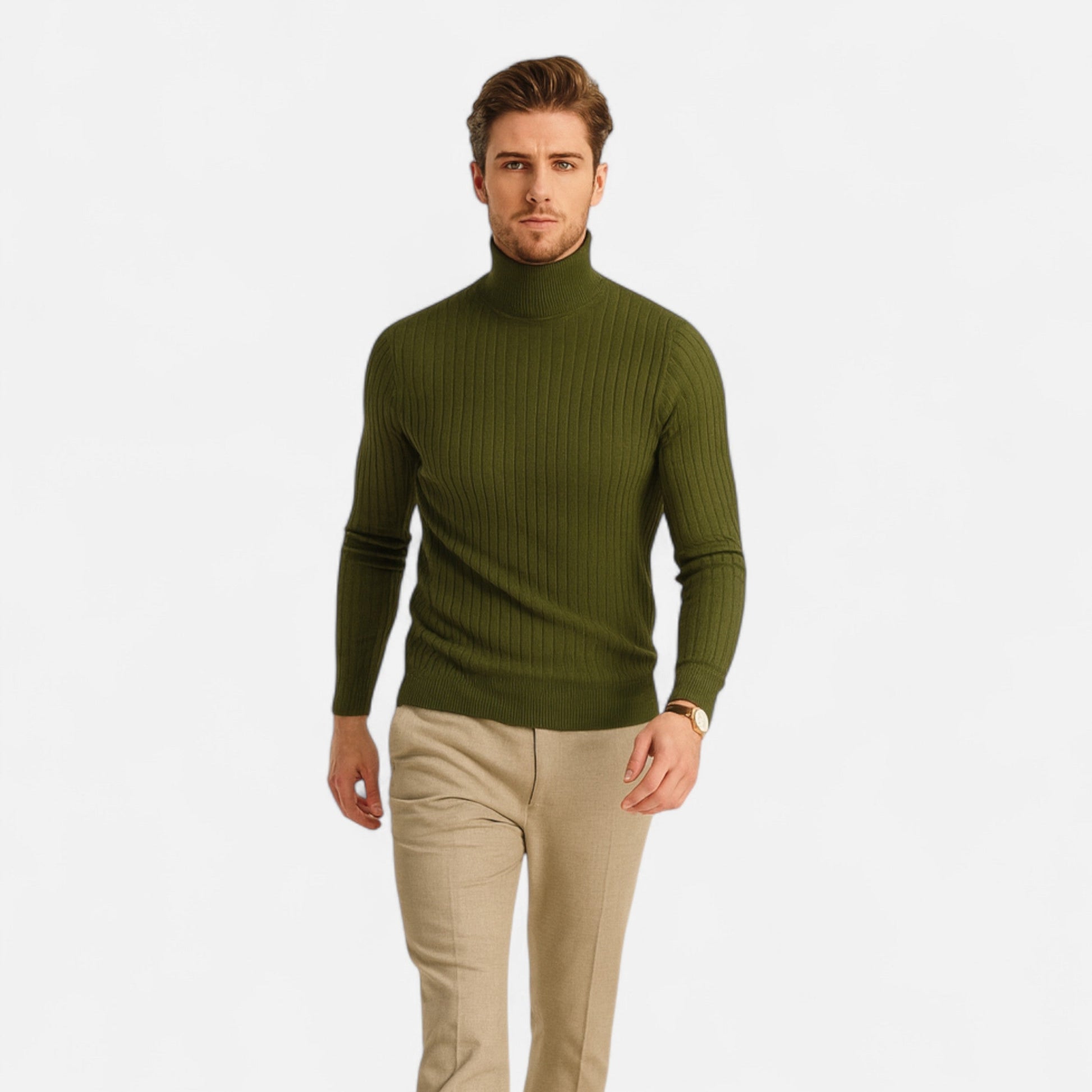 Dorevelle | Men’s Luxurious Wool Turtleneck – Stylish High-Neck Winter Elegance