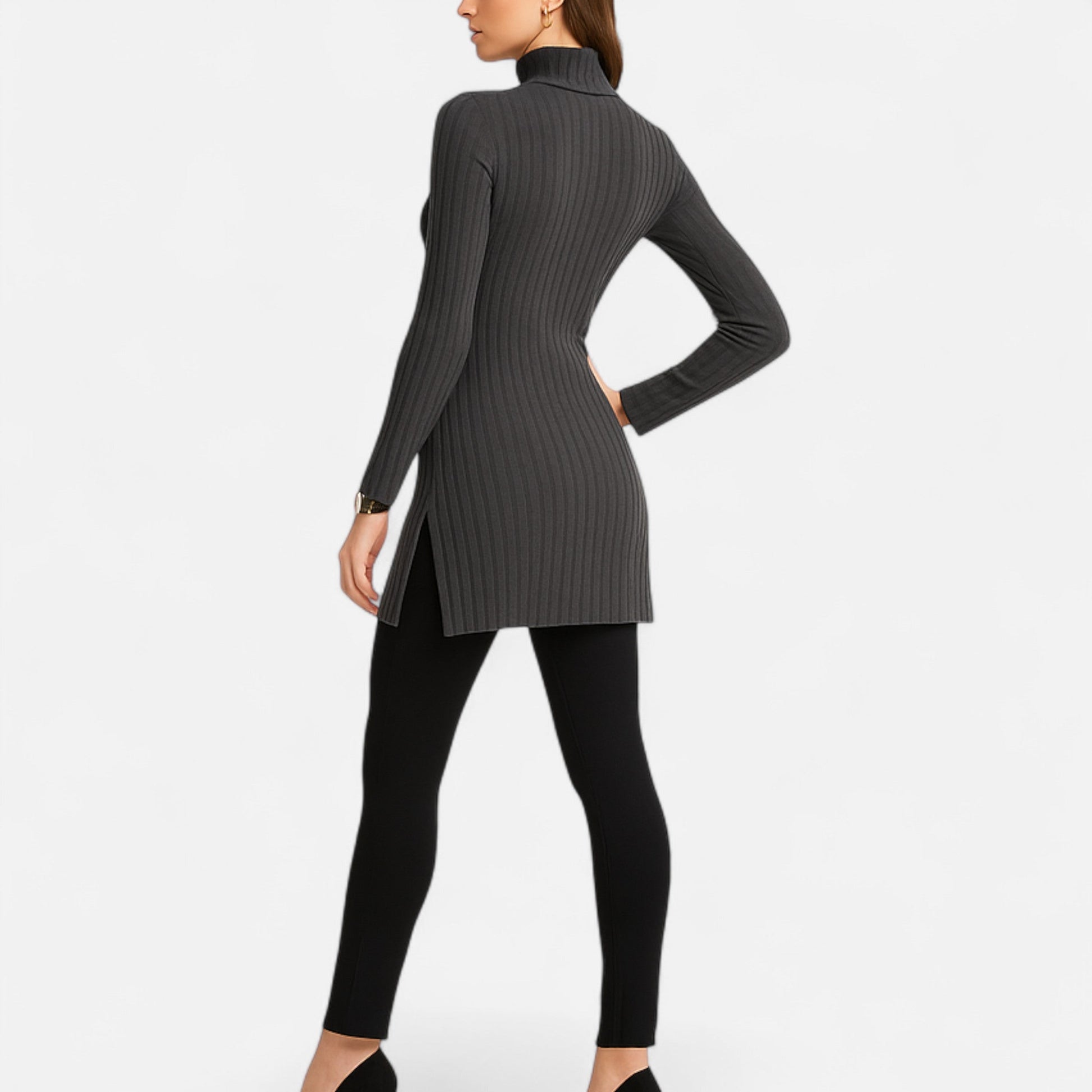 Dorevelle | Femmes Pull-Over en Maille Ribbée – Élégant Col Haut pour un Style Sophistiqué