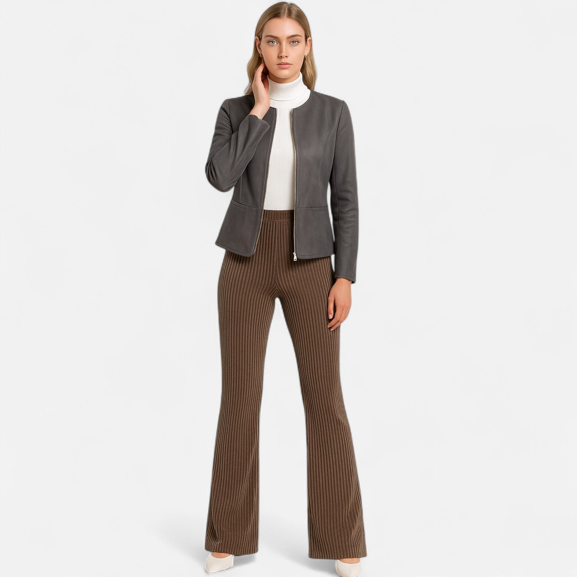 Dorevelle | Damen-Cropped-Jacke – Schlanke ZIP-Optik für stilvolle Eleganz