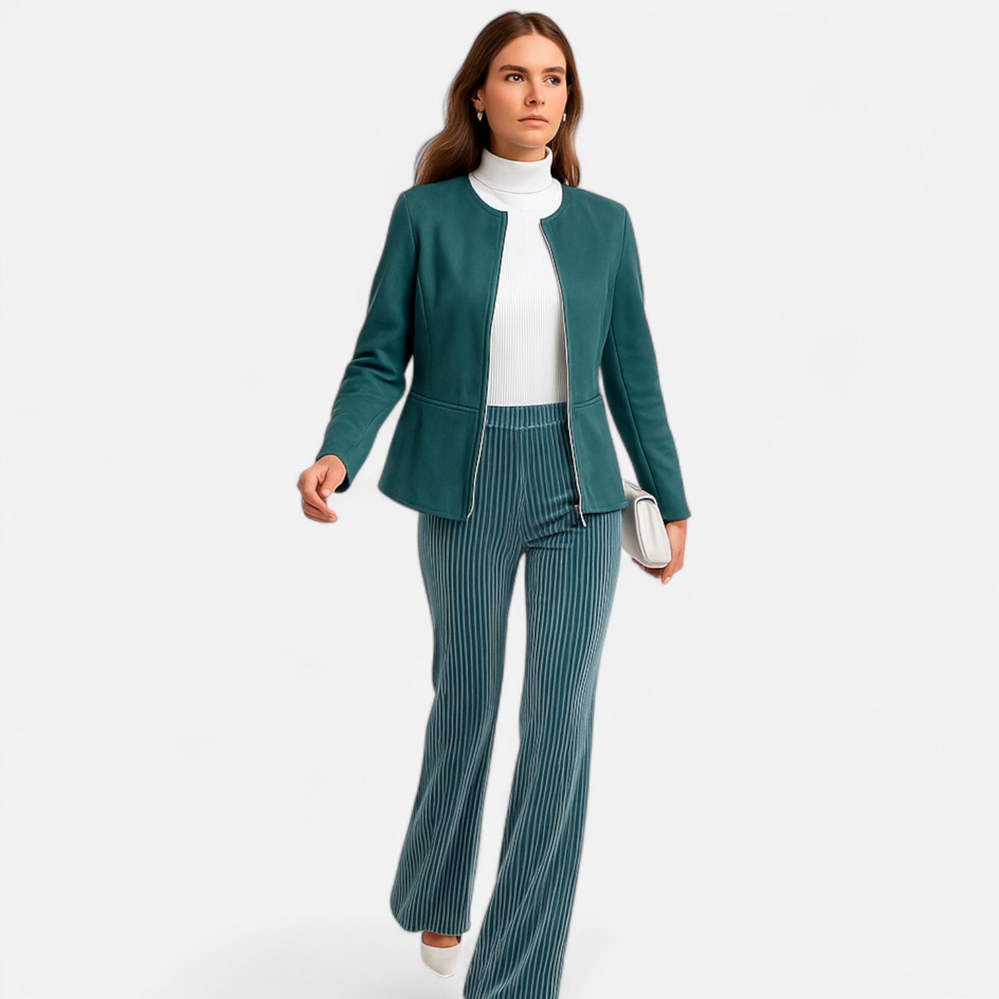 Dorevelle | Damen-Cropped-Jacke – Schlanke ZIP-Optik für stilvolle Eleganz