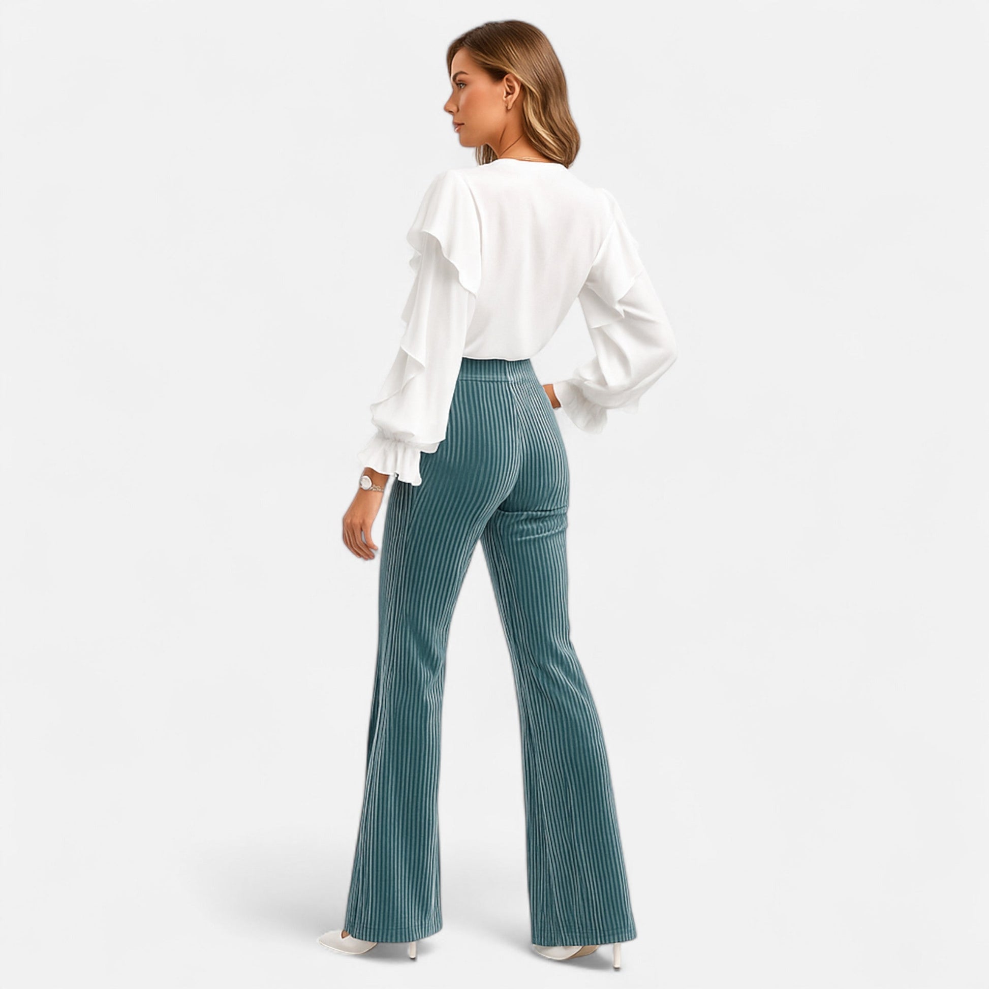 Dorevelle | Damen V-Ausschnitt Rüschentop – Eleganter Volant-Design