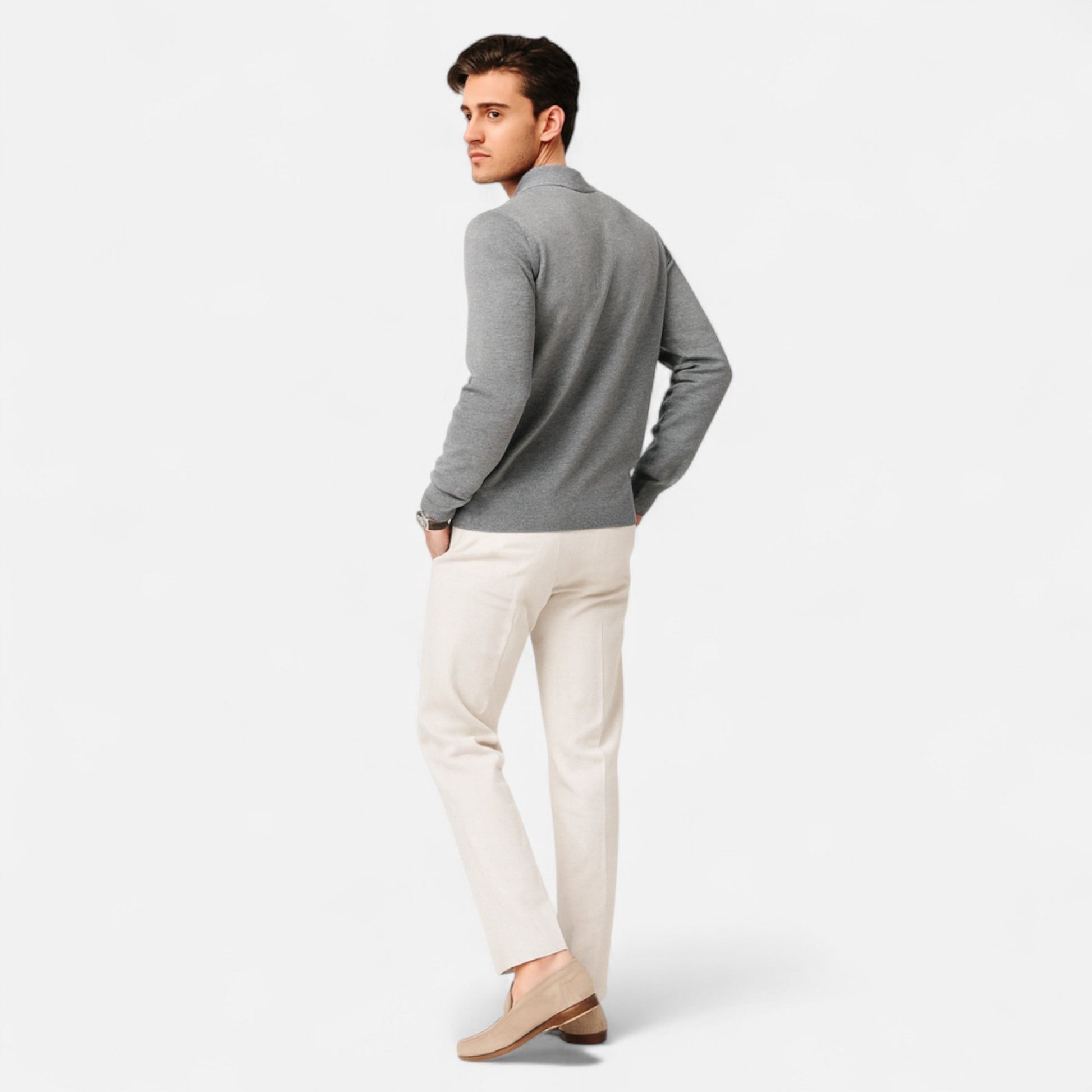Dorevelle Men’s Wool Sweater – Premium Fine Yarn Button-Up Classic for Timeless Style