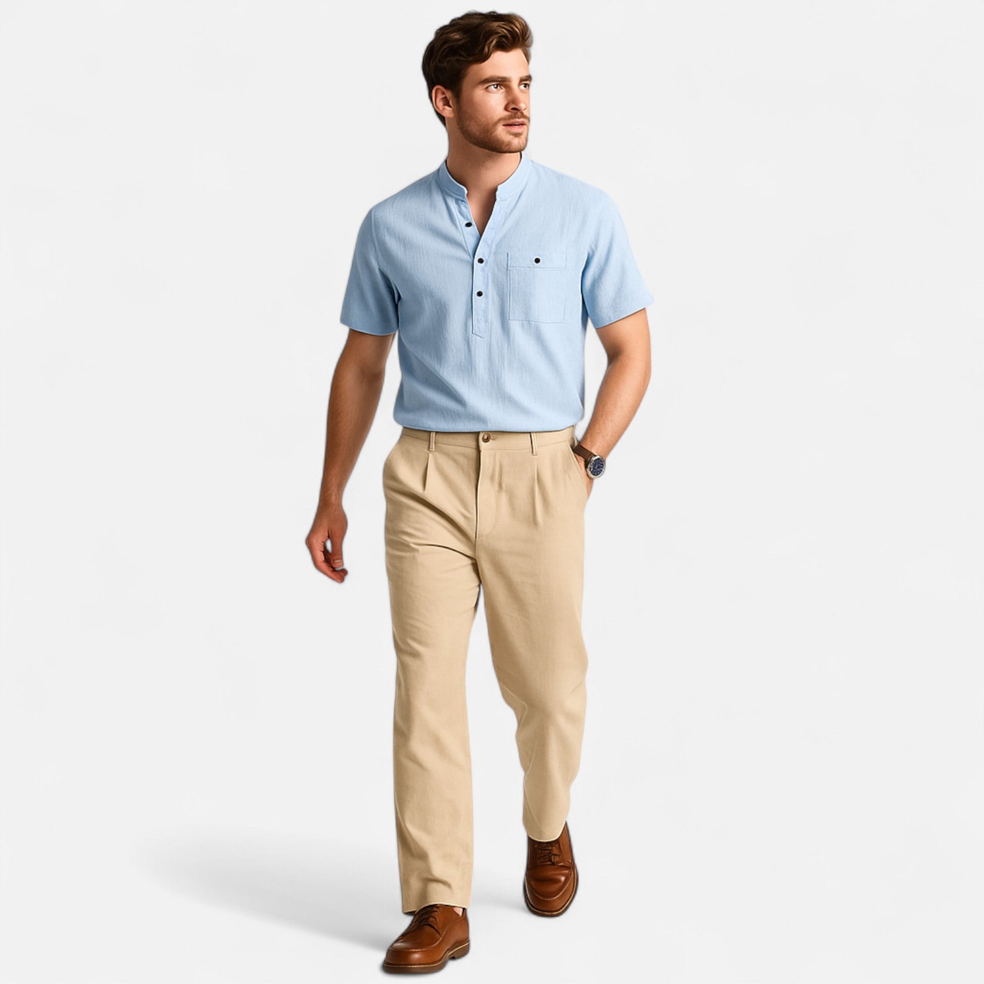 Dorevelle | Herren Leinenhose mit geradem Schnitt – Elegante Business-Mode