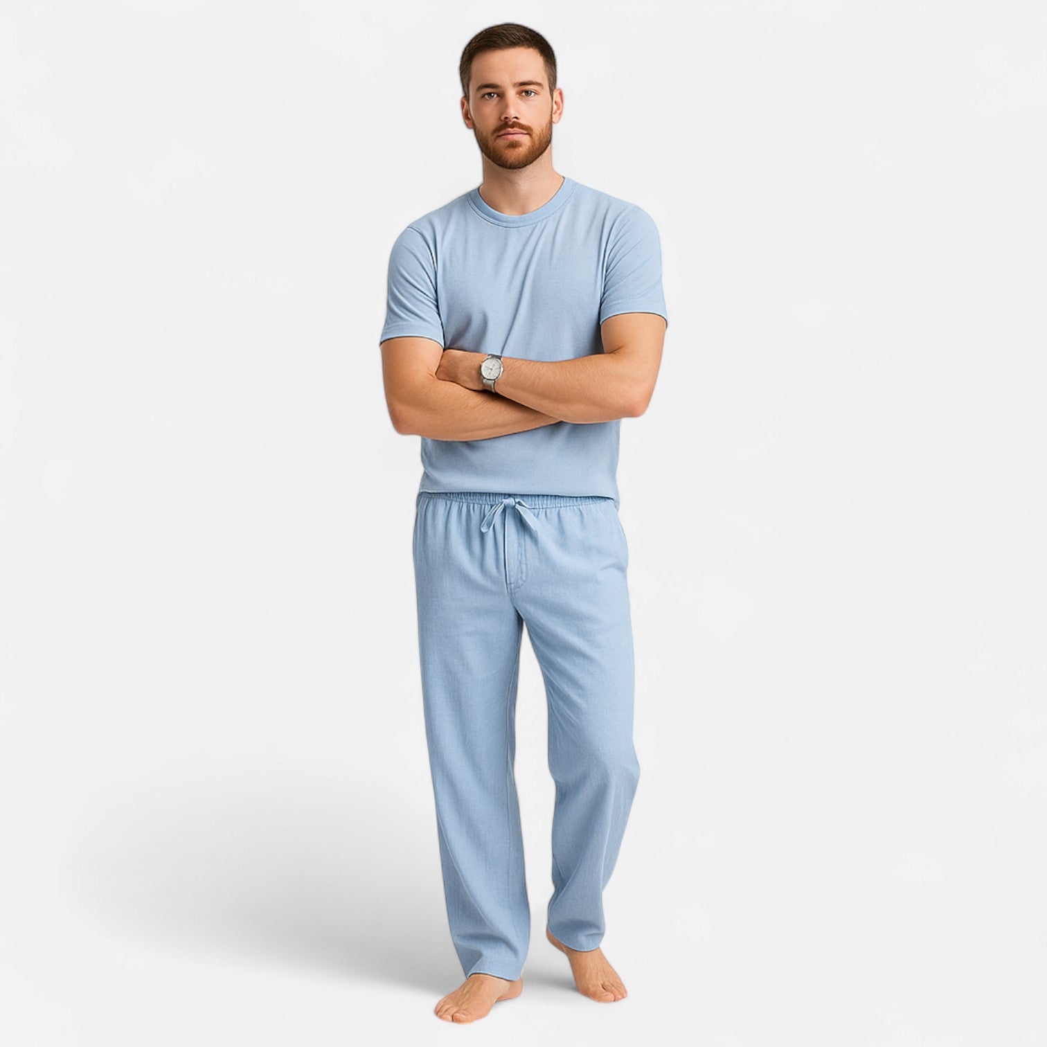 Dorevelle | Men’s Comfortable Relaxed Linen Autumn Pants – Effortless Riviera Style