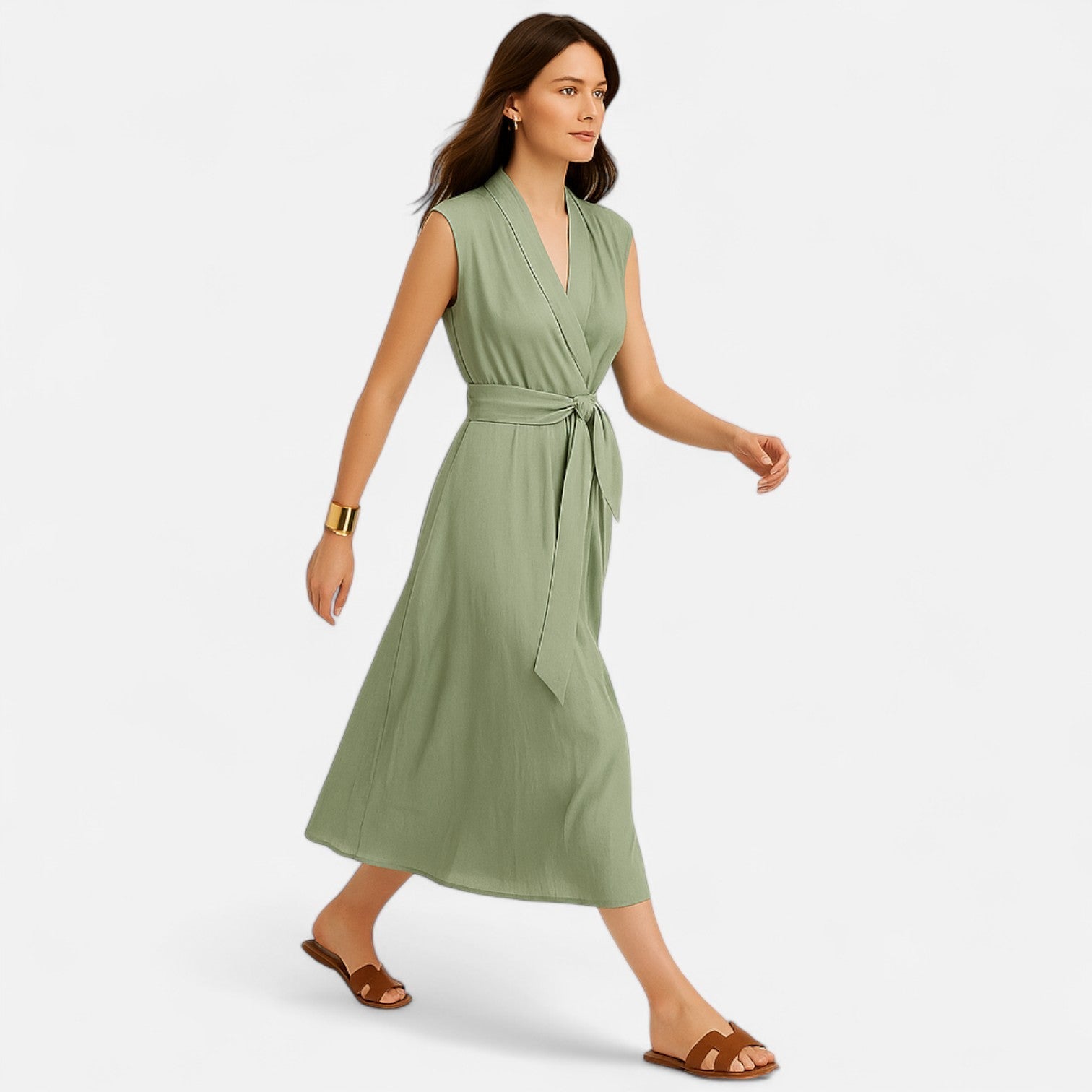 Dorevelle Women's Sleeveless Linen Dress – Elegant Heritage Style for Chic Summery Looks