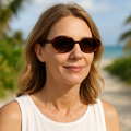 Oval vintage sunglasses for women