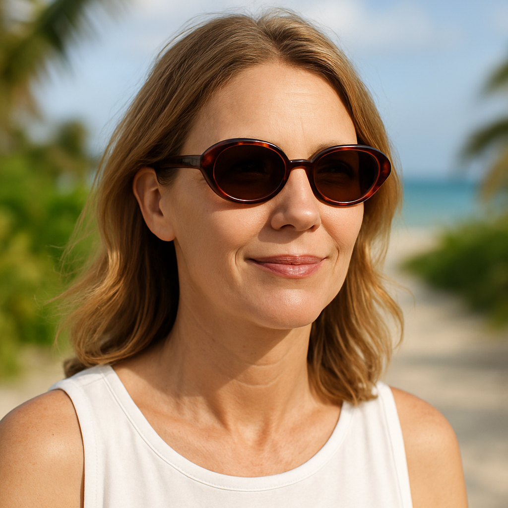 Oval vintage sunglasses for women