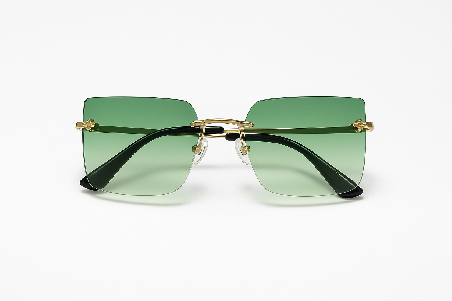 Frameless Retro Sunglasses – Colorful Rectangle Shades for Her