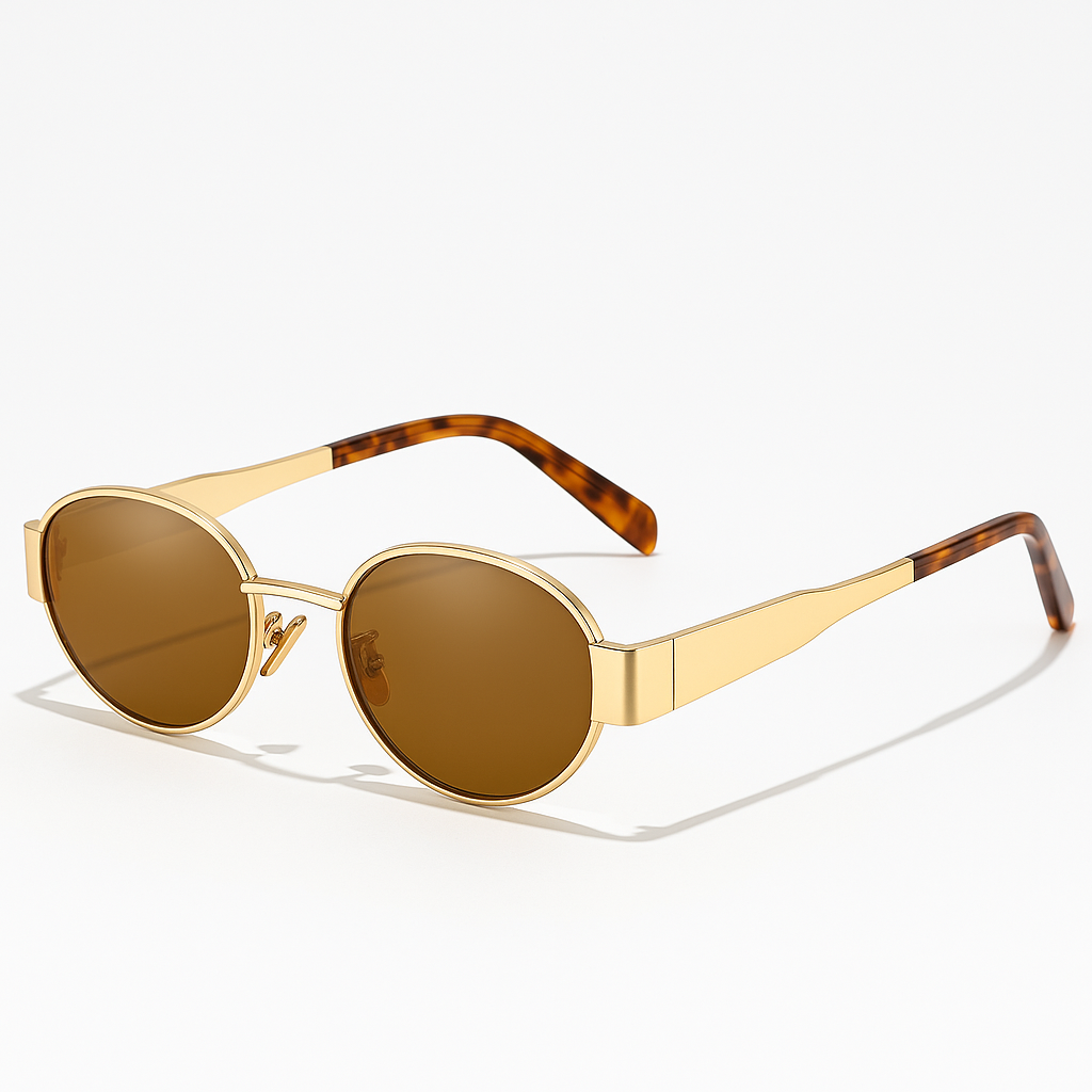 Retro Oval Alloy Sunglasses for Women
