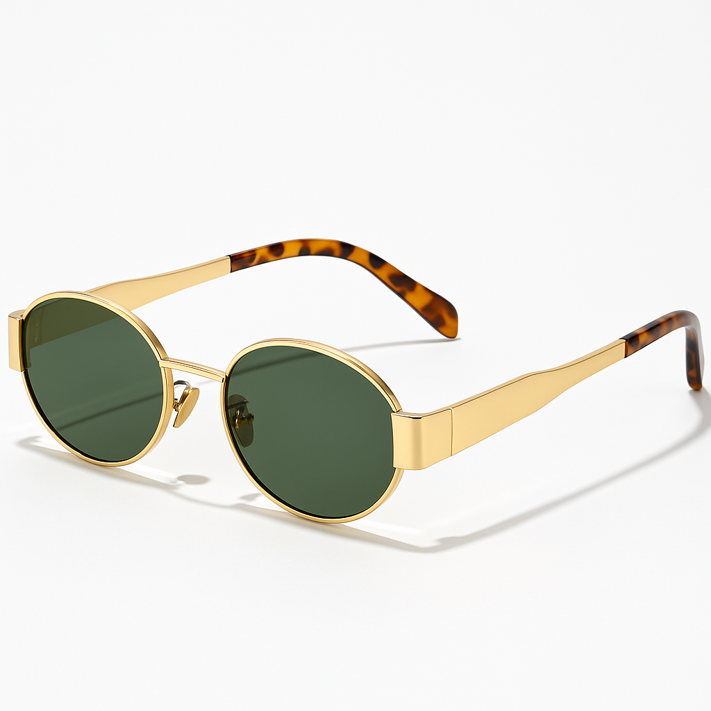 Retro Oval Alloy Sunglasses for Women