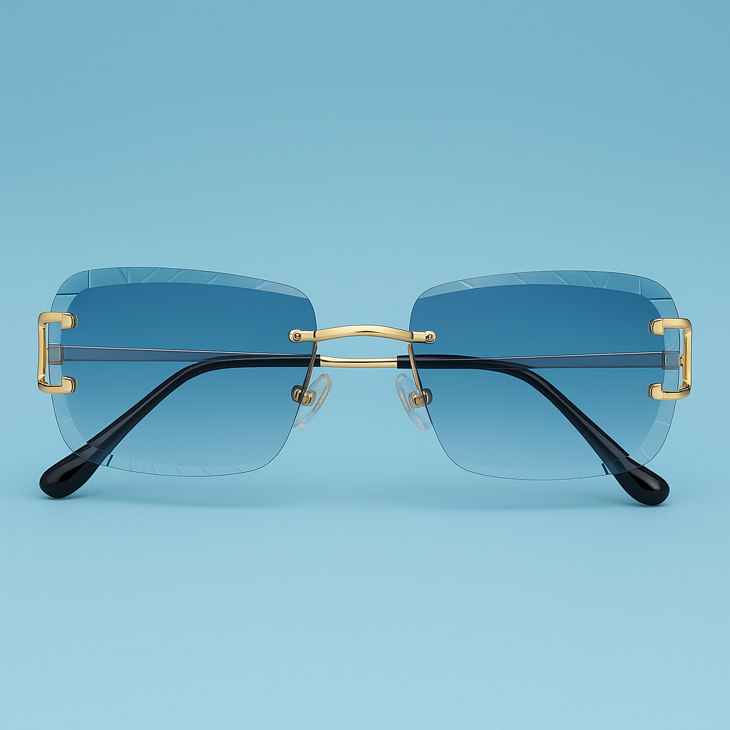 Minimalist metal sunglasses - square & rimless for street looks