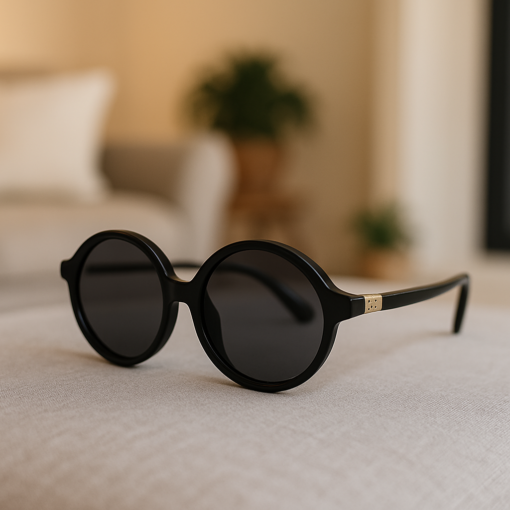 Trendy mini sunglasses for women - oval shape & clear lenses
