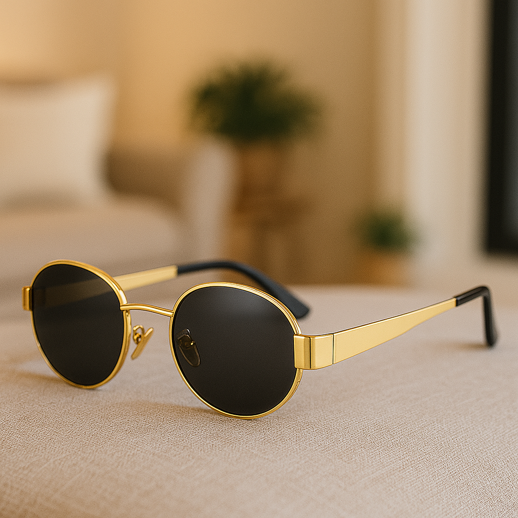 Retro Oval Alloy Sunglasses for Women