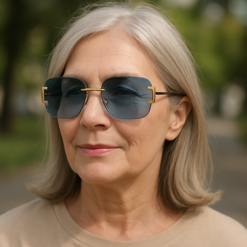 Minimalist metal sunglasses - square & rimless for street looks