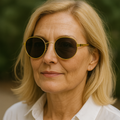 Retro Oval Alloy Sunglasses for Women