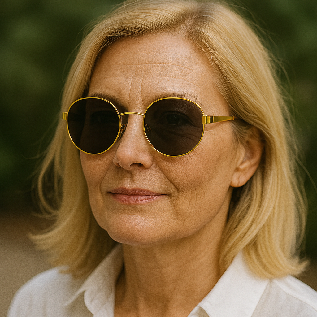Retro Oval Alloy Sunglasses for Women